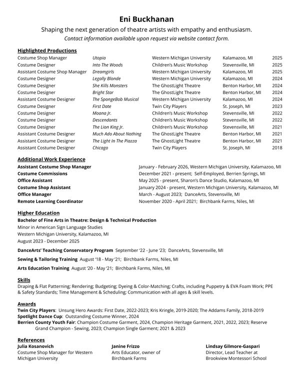 Eni Buckhanan Resume